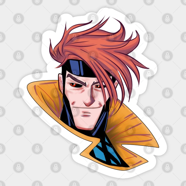 Remy Lebeau, the gambit Sticker by jorge_lebeau